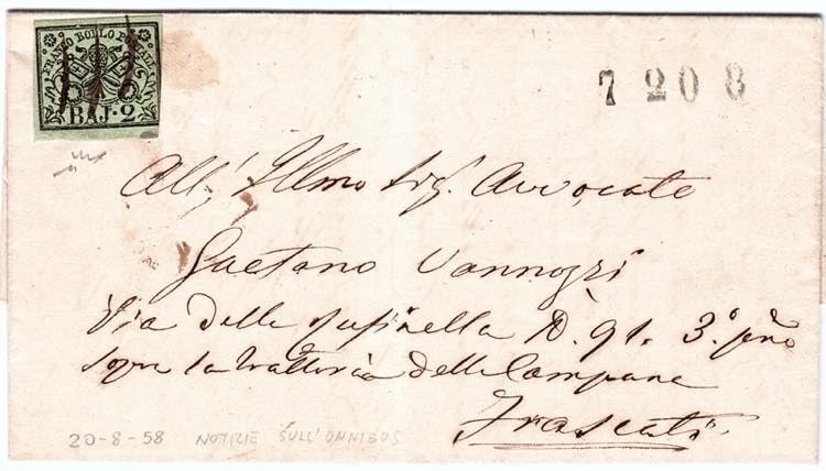 FERROVIARI - Da Roma 20 AGO 1858 a Frascati ... 