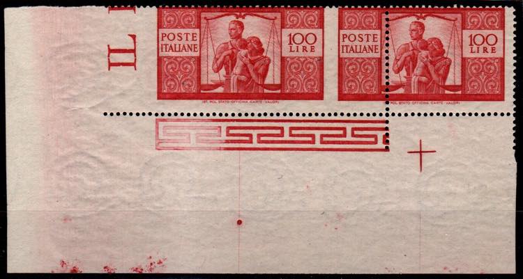 POSTA ORDINARIA - Democratica 100 l. 14 1/4 ... 