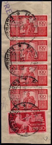 POSTA ORDINARIA - Democratica 100 l., 14 1/4 ... 