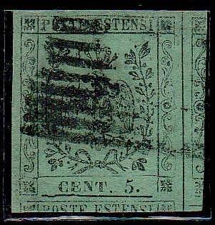 MODENA - Con punto 5 c. verde senza filetto ... 