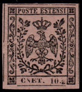 MODENA - Emissione con punto 10 c. rosa ... 