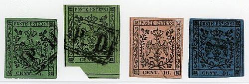 MODENA - Con punto 4 val.: 5, 5, 10 e 40 c. ... 