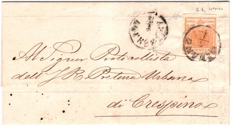 LOMBARDO VENETO - Circolare da Milano 5/1 ... 