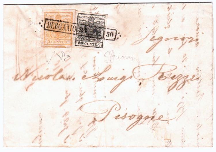 LOMBARDO VENETO - Da Bergamo 28-12/50 - R50 ... 