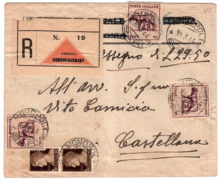 LUOGOTENENZA - Raccomandata c/assegno da ... 