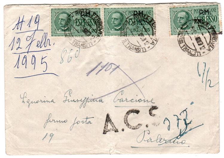 LUOGOTENENZA - Espr. da Roma 13.2.45 a fermo ... 