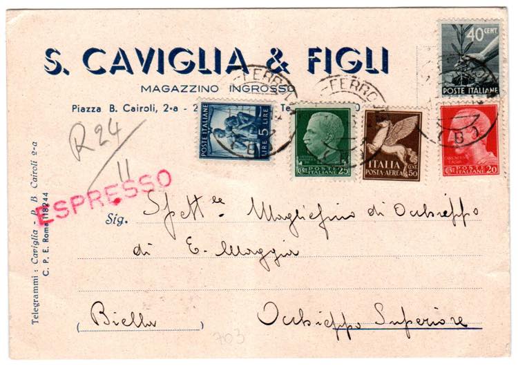 LUOGOTENENZA - Cart. espr. da Roma 16.11.45 ... 