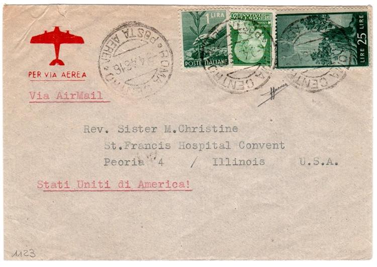 LUOGOTENENZA - Aer. da Roma 9.4.46 negli USA ... 