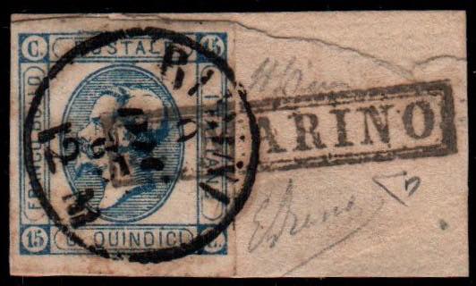 SAN MARINO - Splendido frammento con 15 c. ... 