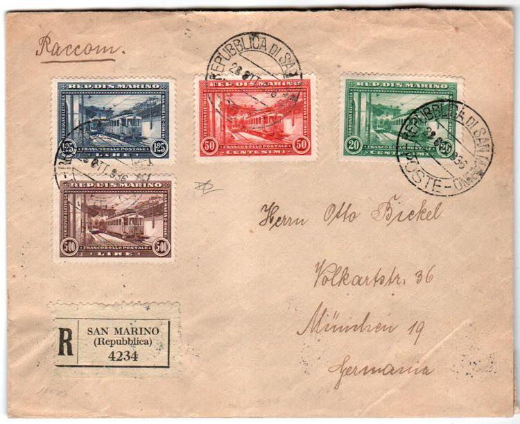 SAN MARINO - Ferrovie 4 val. cpl. (164/7) su ... 