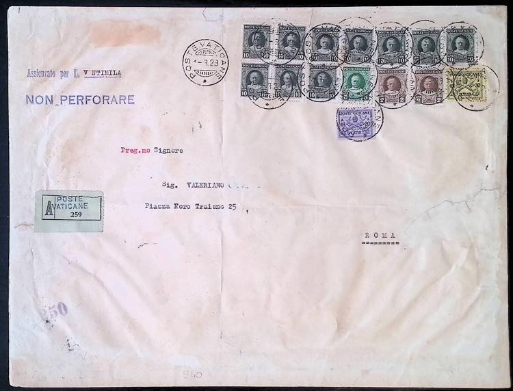 VATICANO - Assic. 20.000 l. dal Vaticano ... 