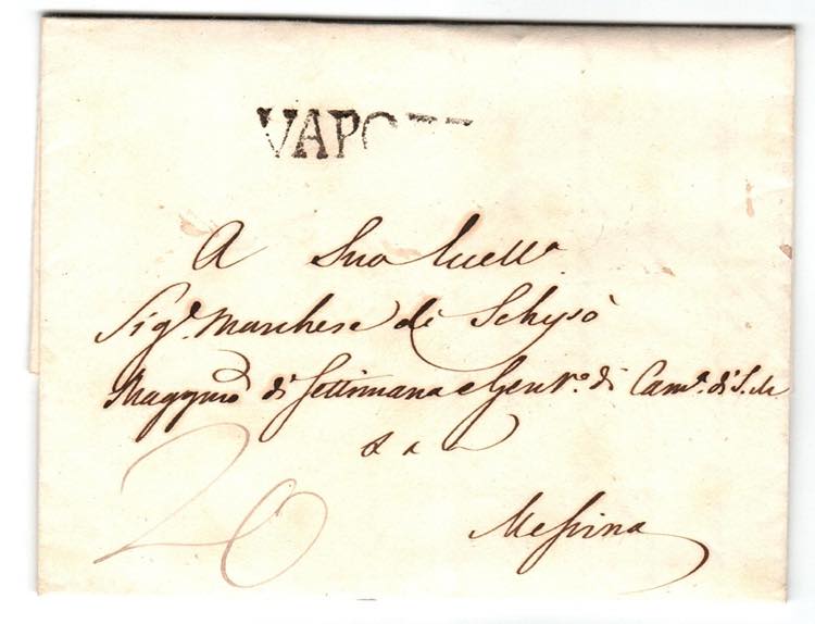 VIE DI MARE - Da Napoli 7 MAR 1841 a Messina ... 