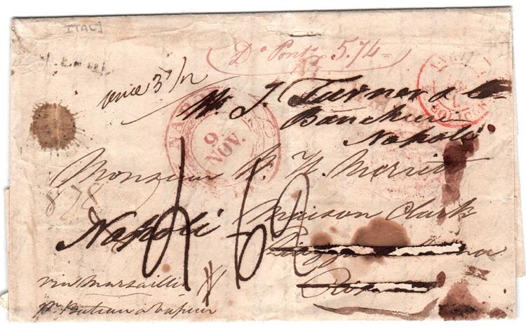 VIE DI MARE - Da Londra 25 OTT 1843 a Roma ... 