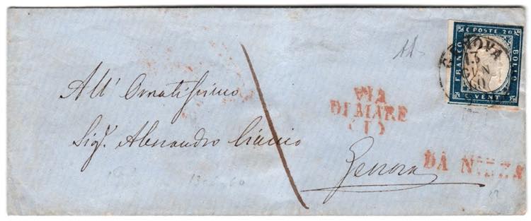 VIE DI MARE - Sovracoperta di lettera da ... 