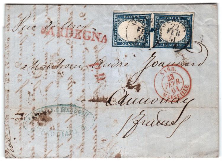 VIE DI MARE - SARDEGNA - SD rosso su lettera ... 