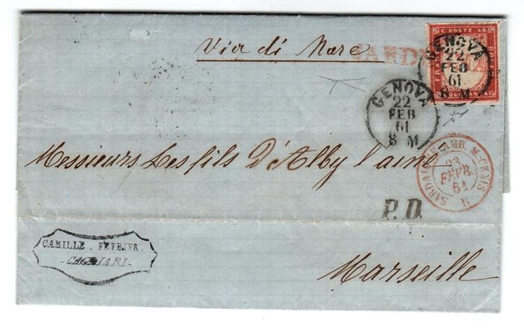 VIE DI MARE - Da Cagliari 20 FEB 1861 a ... 