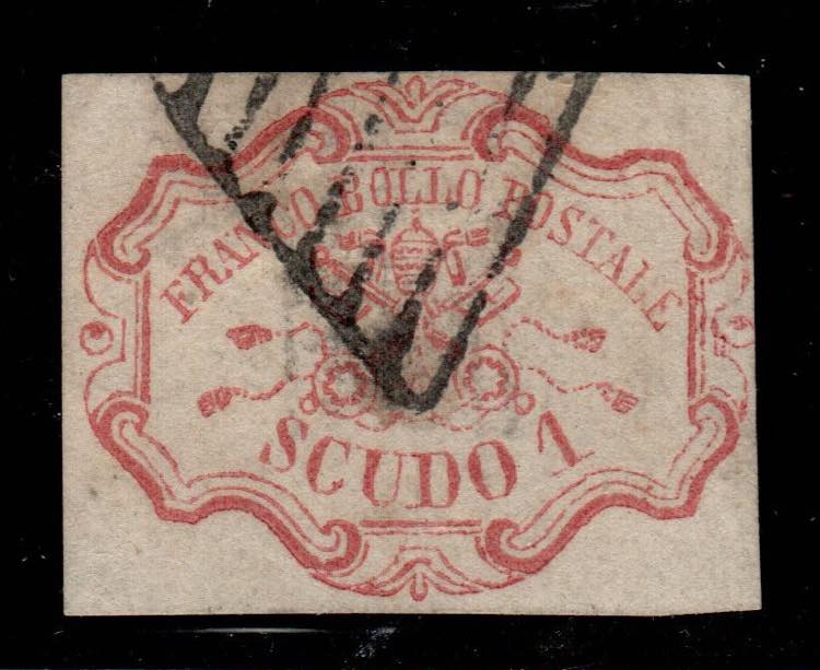 PONTIFICIO - 1 scudo rosa carminio (11) ann. ... 