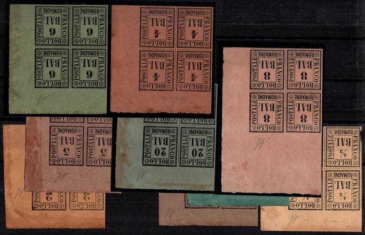 ROMAGNE - Serie cpl. di 9 val. in quartine ... 