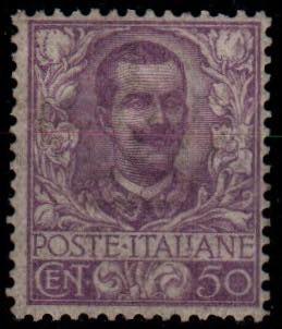 VITTORIO EMANUELE III - Floreale 50 c. ben ... 