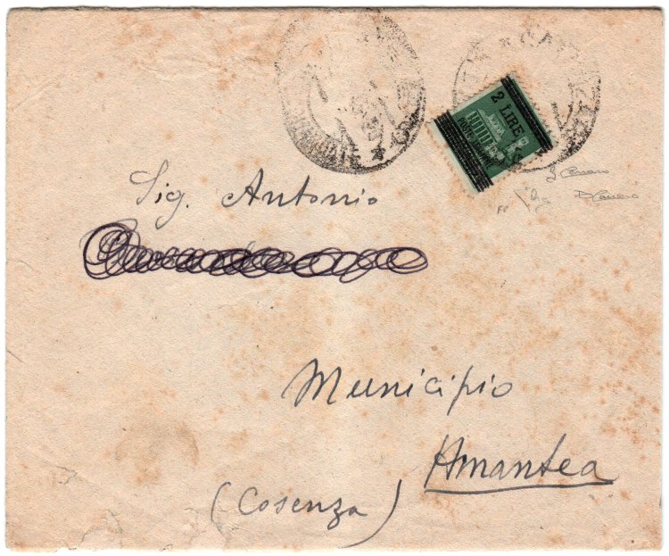 LUOGOTENENZA - Falso di Amantea 2 l./25 c. ... 