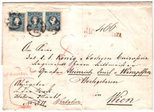 LOMBARDO VENETO - RACCOMANDATA - SD rosso da ... 