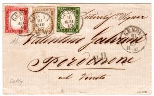 MISTE SARDEGNA-REGNO - Tricolore da Genova ... 