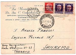 NAPOLI GOVERNO MILITARE ALLEATO - Cartolina ... 