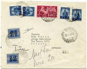 TRIESTE AMG-FTT - Espresso da Genova 23.8.48 ... 