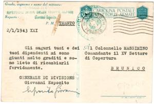 FRANCHIGIE MILITARI - F 56/13a, 5^ Divisione ... 