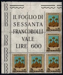 POSTA ORDINARIA - Stemmi 10 lire, blocco ... 