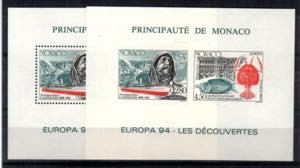 ESTERO - Monaco - Europa 1994 - 2 foglietti ... 