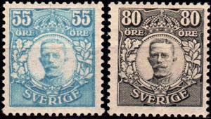 ESTERO - Svezia - Re Gustavo V - 55 + 80 o. ... 