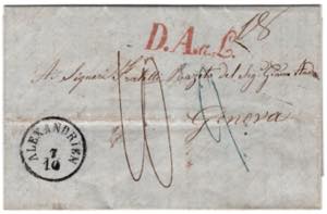 PREFILATELICHE E FRANCHIGIE - Da Alessandria ... 