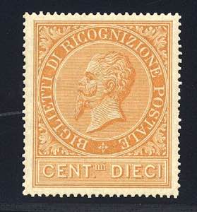 Ricognizione postale 10 c. ocra arancio (1). ... 