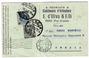 VITTORIO EMANUELE III - Cart. da Pescia ... 