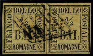 ROMAGNE - 1/2 b. giallo paglia, coppia (1) ... 
