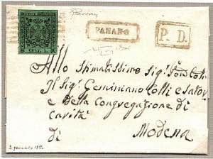 MODENA ANNULLAMENTI - Lettera del 2.1.1856 a ... 