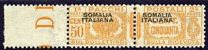 SOMALIA - Pacchi p. 50 c. sopr. spostata in ... 