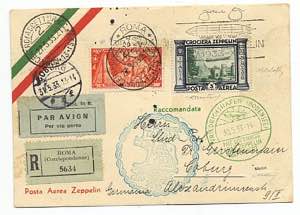 VOLI e POSTA AEREA - 29.5.1933 - Zeppelin da ... 