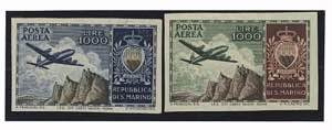 POSTA AEREA - Posta aerea 1954 - 1000 l.: 2 ... 