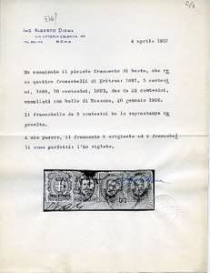 ERITREA - Umberto 5 c. sopr. ... 