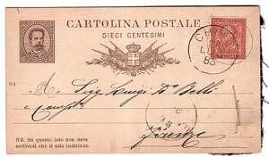 CARTOLINE REGNO DITALIA - C 5/84, 10 c. ... 