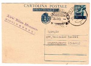CARTOLINE LUOGOTENENZA - C 119, 1,20 l./70 ... 