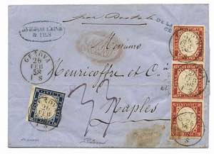 SARDEGNA - Da Nizza 24.2.1858 a Napoli, ... 