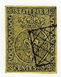 PARMA - I em. 5 c. giallo (1a). Bello. AD.
