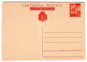 CARTOLINE LUOGOTENENZA - C 118C, 1,20 l./60 ... 