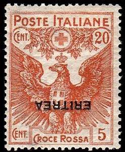 ERITREA - Croce Rossa 20 c. arancio doppia ... 