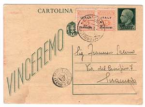 AMGOT SICILIA - Cartolina postale C 97, 15 ... 