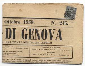 MODENA - Gazzetta di Genova del 16 OTT 1858 ... 