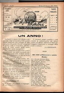 PUBBLICAZIONI - Il Mondo Filatelico 1930 ... 